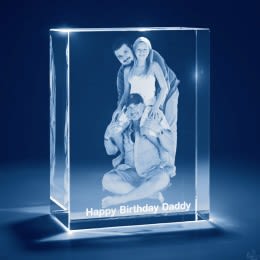 Family Memories 3D Photo Tower Crystal Keepsakes | Gifts for Family Reunions