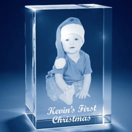 Baby's First Christmas 3D Photo Tower Crystal Keepsakes | Customized Gifts for Her