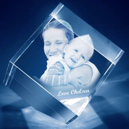 3D Photo Laser Diamond Cube Crystal | Custom Photo Gifts