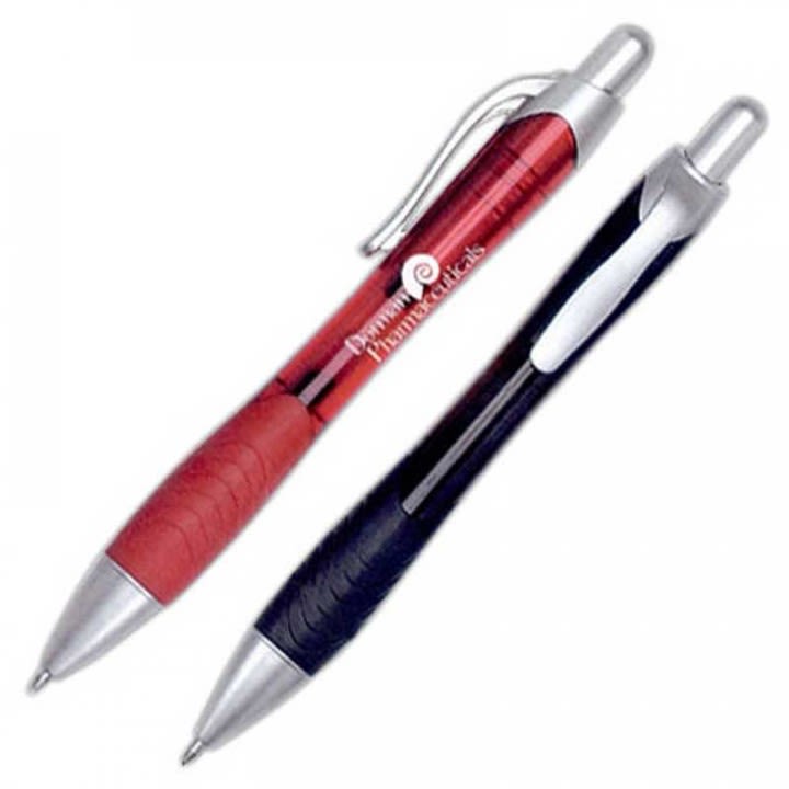 Promotional Rio Ballpoint Pen with Contoured Rubber Grip