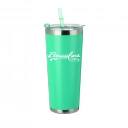 Printed Logo Straw Bottle 20 oz - Teal