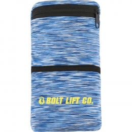 Cooling Heathered Wrist Band with Pocket with Logo Blue