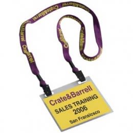 1/2&quot; Cotton Double Bulldog Clip Badge Lanyard