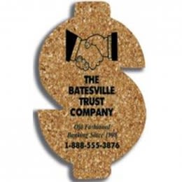 Dollar Sign - King Size Cork Coaster Promotional Custom Imprinted With Logo
