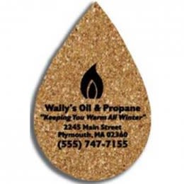 Rain Drop - King Size Cork Coaster Promotional Custom Imprinted With Logo