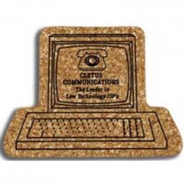 Computer - King Size Cork Coaster Promotional Custom Imprinted With Logo