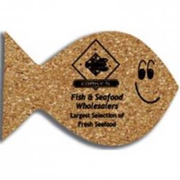 Fish - King Size Cork Coaster Promotional Custom Imprinted With Logo