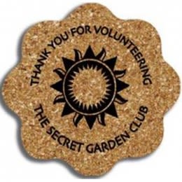 Flower - King Size Cork Coaster Promotional Custom Imprinted With Logo