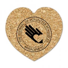 Heart - King Size Cork Coaster Promotional Custom Imprinted With Logo