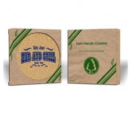 Round Cork Coaster Set in Window Box | Imprinted Round Cork Coasters