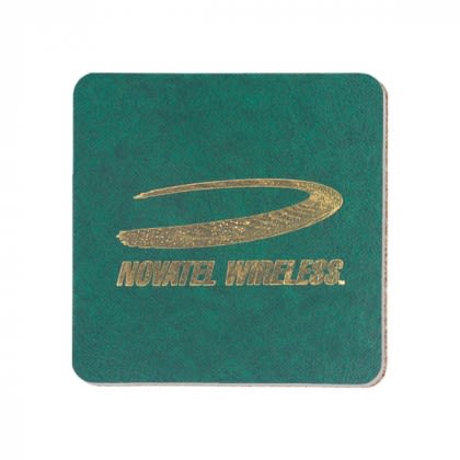 Square Leatherette Coaster - 3 1/2 Inch
