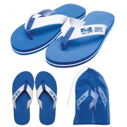 Imprinted Deluxe Flip Flop Blue