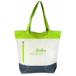 Custom Logo Hartley Tote Bag/ Convention Tote - Lime