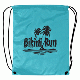 Colorful Company Logo Drawstring Bags | Polyester Drawstring Backpack | Custom Embroidered Drawstring Backpacks - Carolina Blue