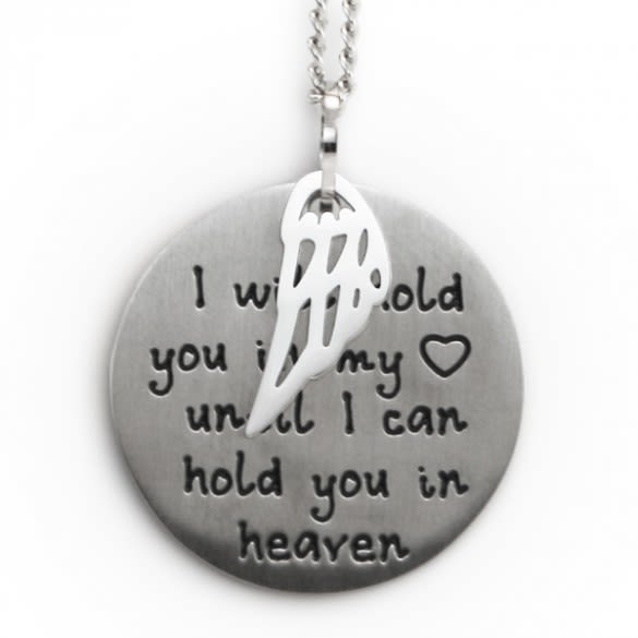 Engravable Hold You In My Heart Memorial Pendant