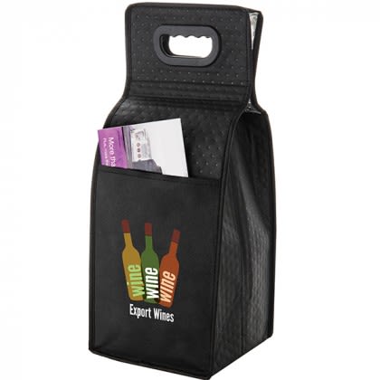 Insulated 4 Bottle Wine Bags - Top Promotional Recycled Laminated Wine Totes - Full Color