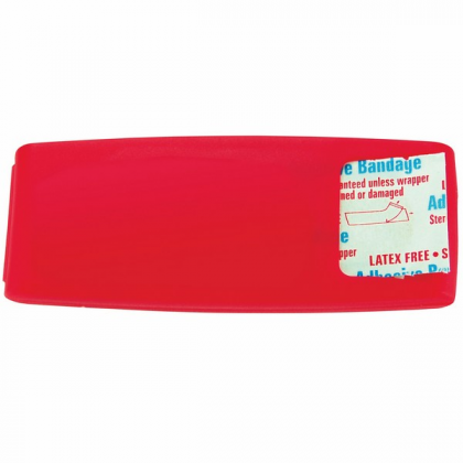 Adhesive Bandage Dispenser Custom Imprinted With Logo -Translucent Red