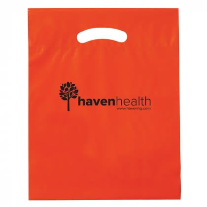 Custom Discount Bag with Gusset and Die Cut Handles - Orange