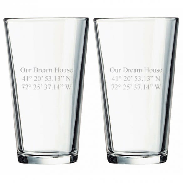 Etched Glass Map Pints : fun beer glasses