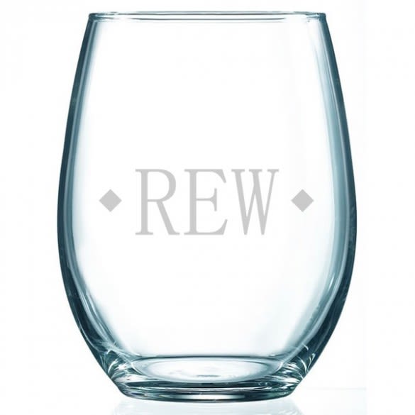 Large No-Stem Glass with Monogram