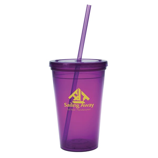 Personalised Soda Cup Tumbler With Straw BPA Free Plastic