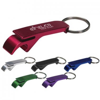 Aluminum Bottle and Can Opener Key Ring Custom Imprinted With Logo