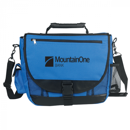 Custom Polyester Messenger Bags | Polyester Mesh Bag | Bulk Logo Printed Messenger Bags with Extra Storage Compartments - Royal 