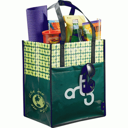 LBest Promotional Laminated Grocery Bags - Large Non-Woven Grocery Tote - Hunter Green