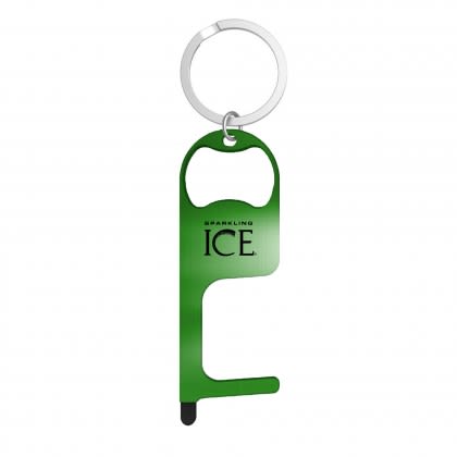 Stainless Steel No-Touch Tool Stylus Bottle Opener Promo Green