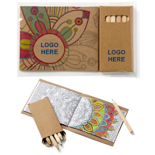 Coloring Book & 6-Color Pencil Set - Personalization Available