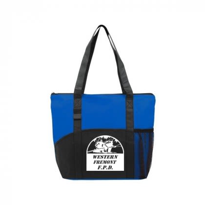 Custom Reusable Tote Bag with Business Logo - Poly Pro Pocket Royal Blue