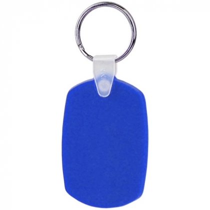 Oval Soft Squeezable Key Tag Promotional Custom Imprinted With Logo- Royal Blue