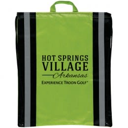 Drawstring backpacks with safety stripes - eco-friendly promotional products - Lime