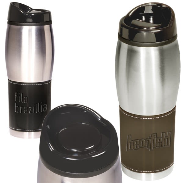  Stainless Steel Leather Vacuum Insulated Mug