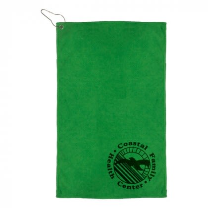 Promotional Heavy Duty Microfiber Golf Towel Green