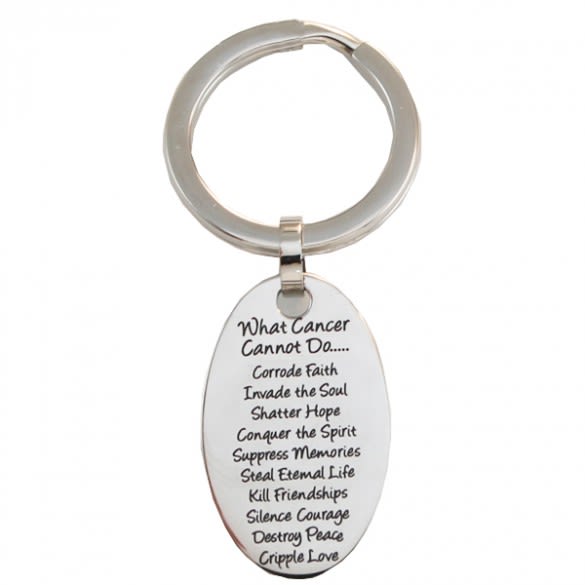 Engravable What Cancer Cannot Do Keychain