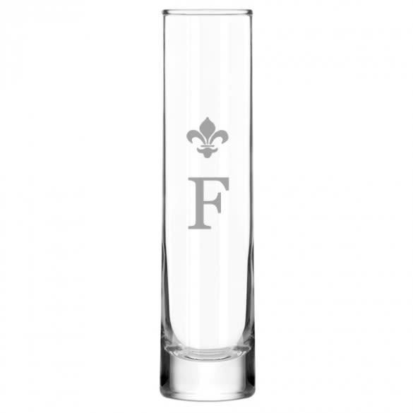 Flute Fleur de Lis Bud Vase with Initial