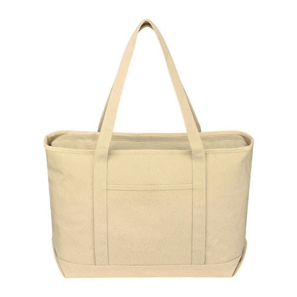 LARGE HEAVY COTTON CANVAS BOAT TOTE BAG WITH TACKLE TWILL PATCH – Vu Promo®