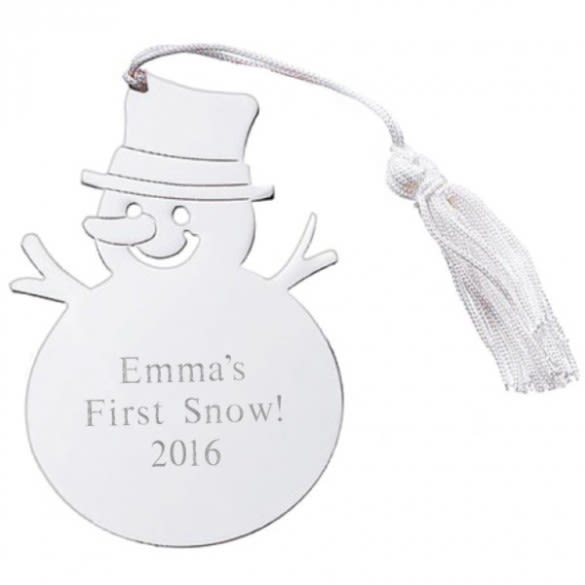 Custom Engraved Snowman Holiday Ornaments with Tassels