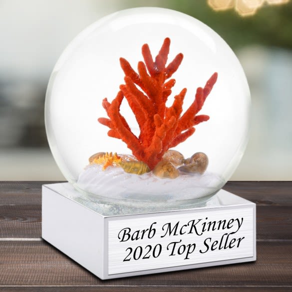 Coral Personalized Snow Globe | Custom Snow Globes