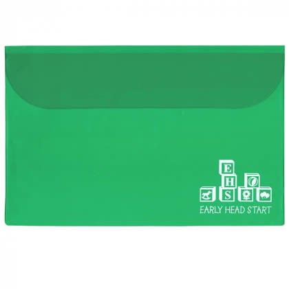 Custom Translucent Flap Portfolio with Logo - Green