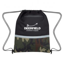 Custom Camo Drawstring Safety Backpack | Promotional Backpacks