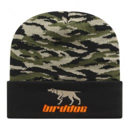 Cuffed Tiger Camo Promotional Knit Beanie | Embroidered Camo Beanies