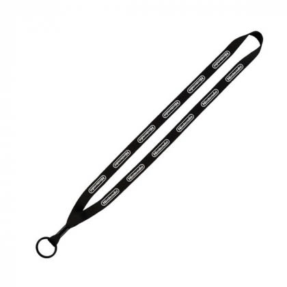 Black Polyester Economy Lanyard Split Ring