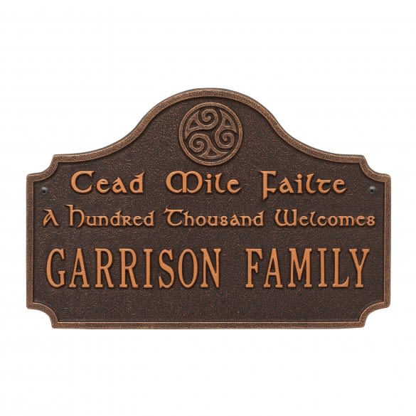 Personalized Cead Mile Failte Irish House Plaque | Custom Tree Plaque ...