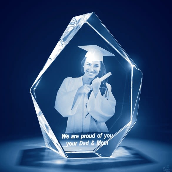 3D Crystal Prestige Customized Graduation Photo Keepsake