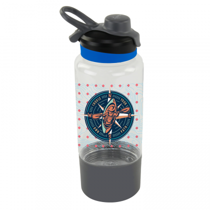 Printed Cayonlands 38 oz Tritan Trail Bottle - Royal accent trim