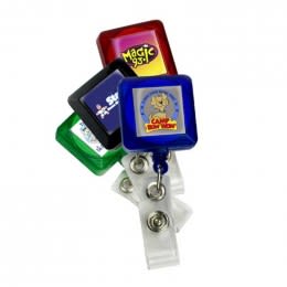 Square Full Color Badge Holder with Slip On Clip