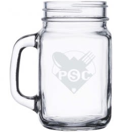 16oz Glass Mason Jar With Handle — Custom Logo USA