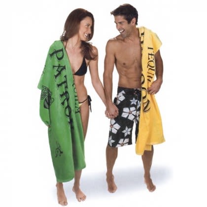 Signature Color Beach Towel Promotional Custom Imprinted With Logo